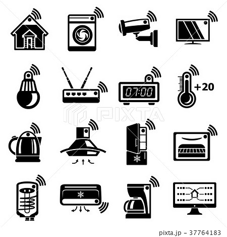 Smart home icons set, simple style 37764183