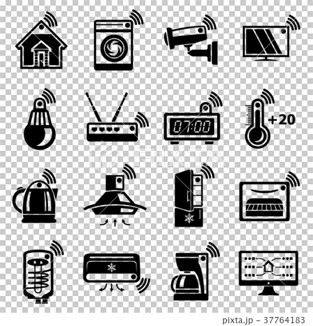 Smart home icons set, simple style 37764183