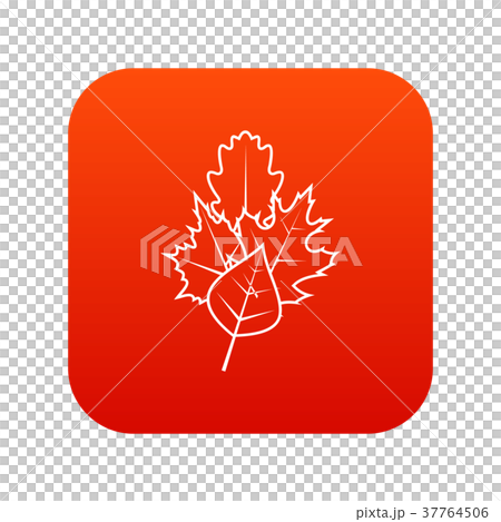 Leaves icon digital red - Stock Illustration [37764506] - PIXTA