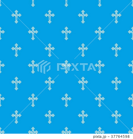 Cross with diamonds pattern seamless blue Cross with diamonds pattern seamless blue 37764598