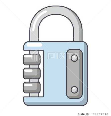 Lock system icon, cartoon style 37764618
