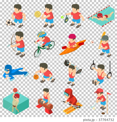 Sport icons set, isometric style Sport icons set, isometric style 37764732