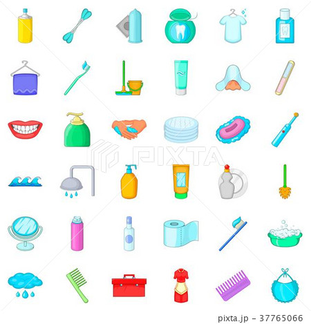 Stomatology icons set, cartoon style Stomatology icons set, cartoon style 37765066
