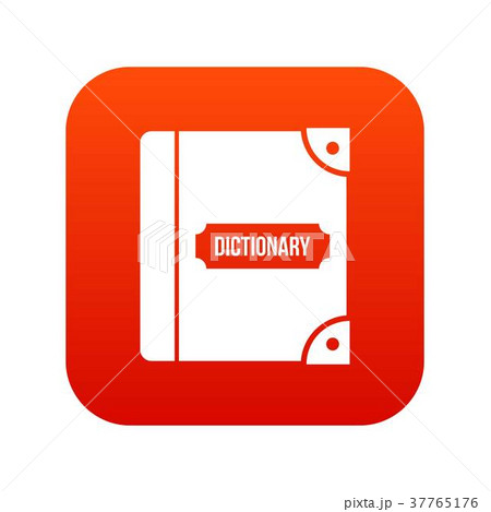 English dictionary icon digital red 37765176