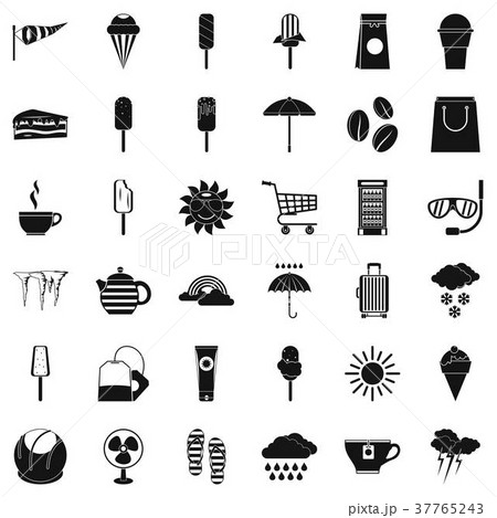 Teabag icons set, simple style 37765243