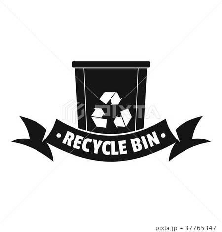 Bin recycle logo, simple black style Bin recycle logo, simple black style 37765347