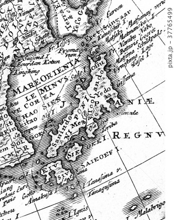 古い世界地図　日本 37765499