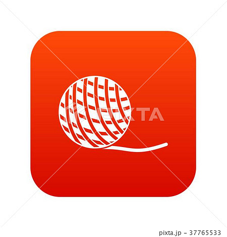 Yarn ball toy for cat icon digital red 37765533