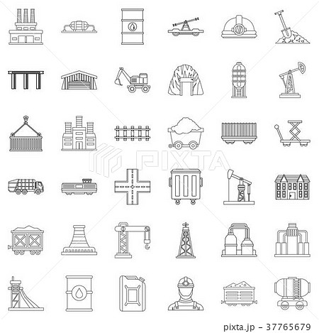 Plant icons set, outline style 37765679