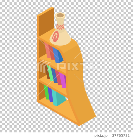 Bookcase icon, isometric style Bookcase icon, isometric style 37765721