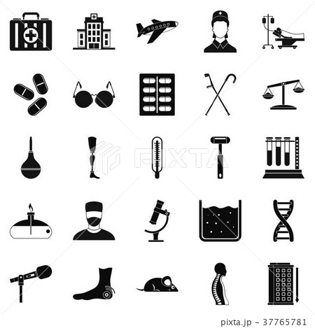 Field hospital icons set, simple style 37765781