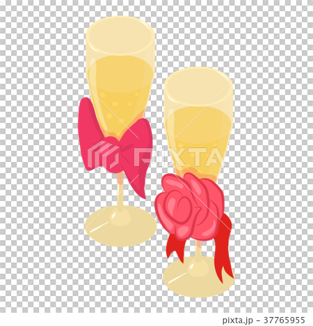 Champagne icon, isometric style 37765955