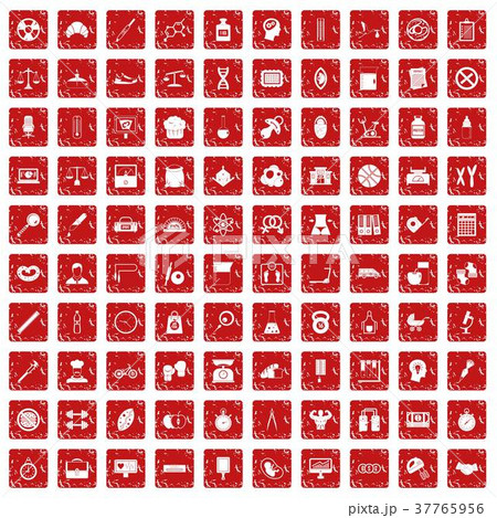100 libra icons set grunge red 37765956