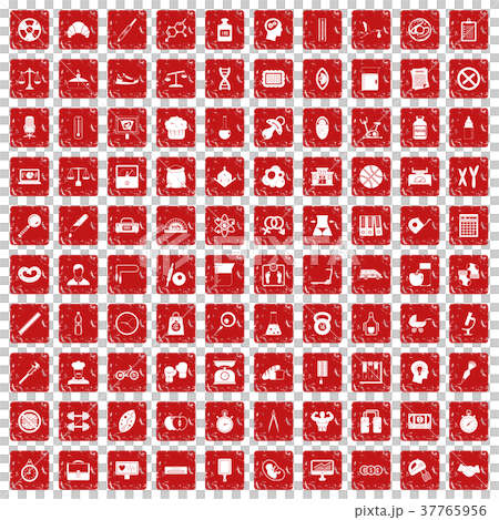 100 libra icons set grunge red 37765956