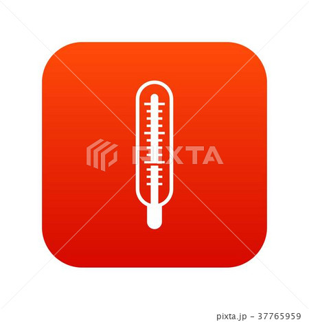 Medical thermometer icon digital red 37765959