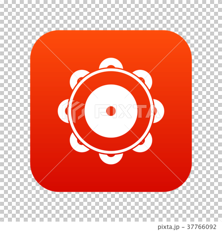 Tambourine icon digital red 37766092