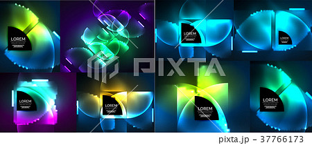 Neon glowing light abstract backgrounds collection Neon glowing light abstract backgrounds collection 37766173