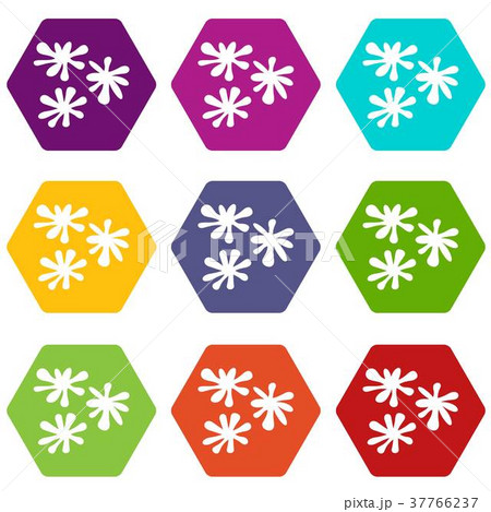 Paintball blob icon set color hexahedron Paintball blob icon set color hexahedron 37766237