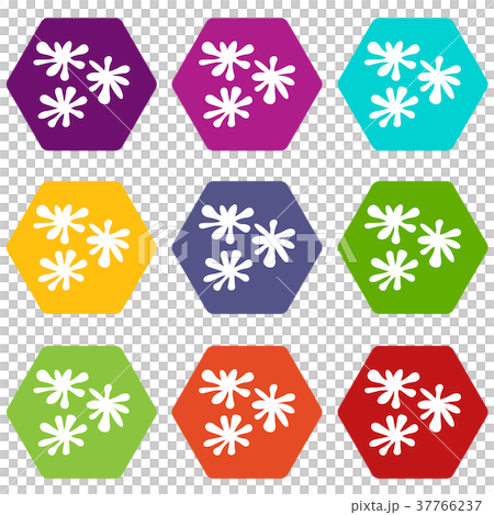 Paintball blob icon set color hexahedron Paintball blob icon set color hexahedron 37766237