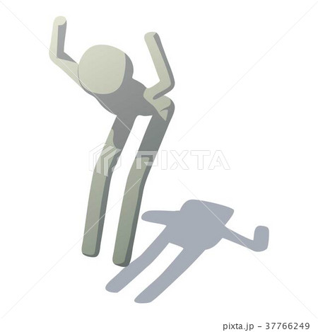 Stick man jumping icon, isometric style 37766249