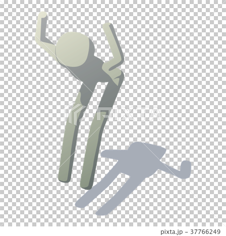 Stick man jumping icon, isometric style 37766249