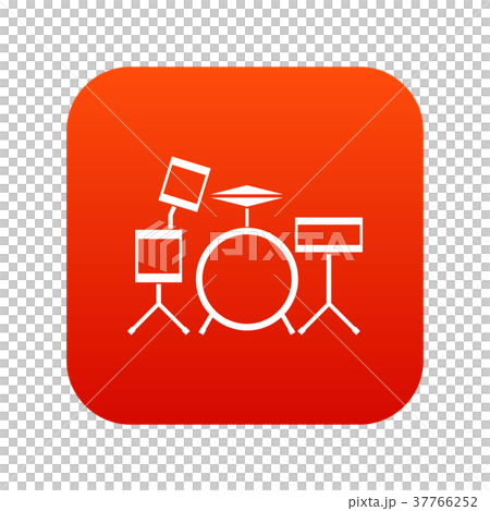 Drum kit icon digital red 37766252