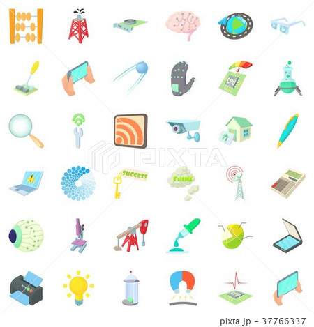 Magnifier icons set, cartoon style Magnifier icons set, cartoon style 37766337