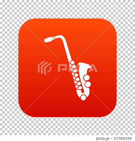 Saxophone icon digital red Saxophone icon digital red 37766349