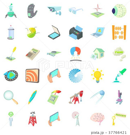 Success icons set, cartoon style 37766421