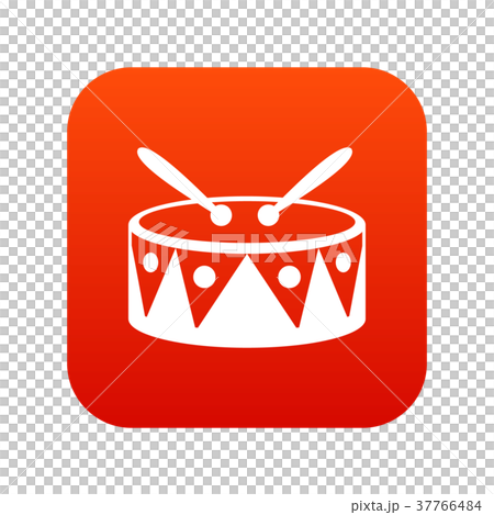 Drum and drumsticks icon digital red Drum and drumsticks icon digital red 37766484
