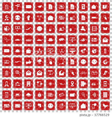 100 mail icons set grunge red 100 mail icons set grunge red 37766529