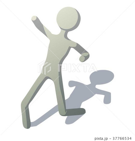 Stick man slipped icon, isometric style Stick man slipped icon, isometric style 37766534