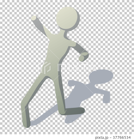 Stick man slipped icon, isometric style 37766534