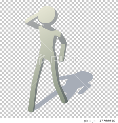 Stick man going icon, isometric style 37766640