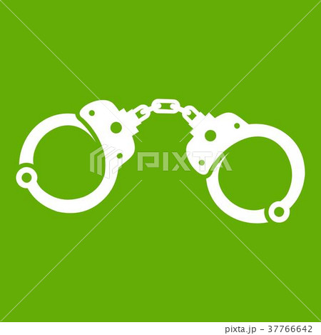 Handcuffs icon green Handcuffs icon green 37766642