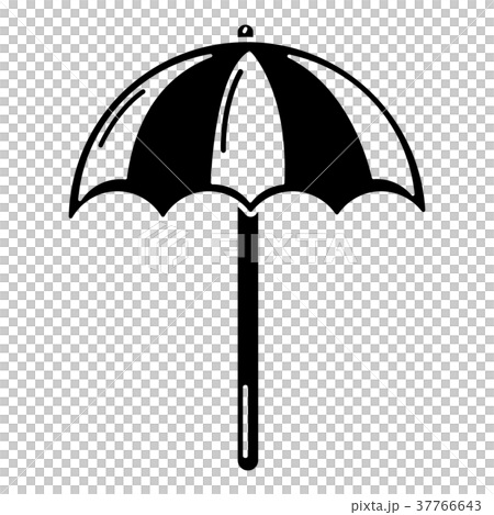 Beach umbrella icon, simple black style 37766643