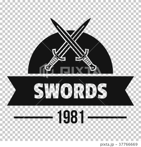Sword Logo Simple Black Style Stock Illustration
