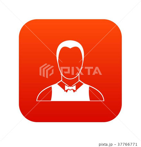 Waiter icon digital red 37766771