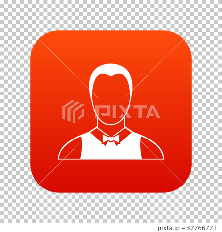 Waiter icon digital red Waiter icon digital red 37766771
