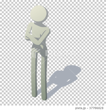 Stick man is angry icon, isometric style 37766828