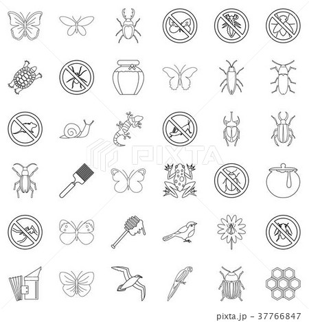 Rodent icons set, outline style 37766847