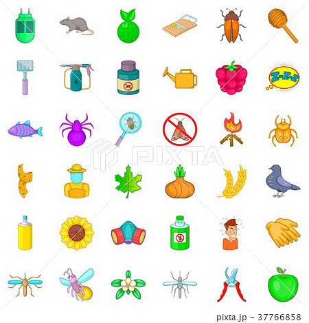 Nature icons set, cartoon style Nature icons set, cartoon style 37766858