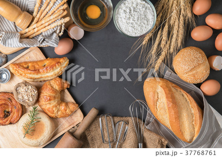 Homemade bread or bakery with fresh egg 37768761