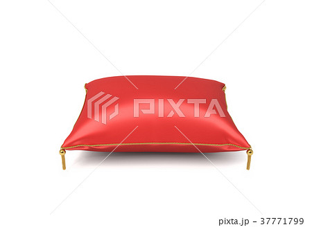 3d rendering of a red silk royal pillow with 3d rendering of a red silk royal pillow with 37771799