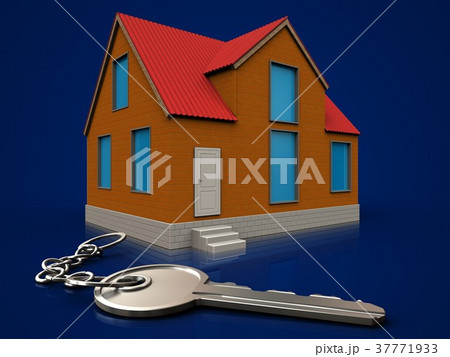 3d key over dark blue 3d key over dark blue 37771933