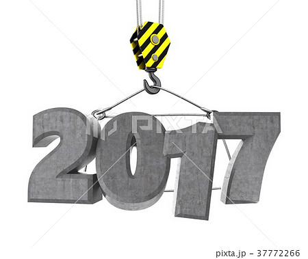 3d crane hook with 2017 sign 3d crane hook with 2017 sign 37772266