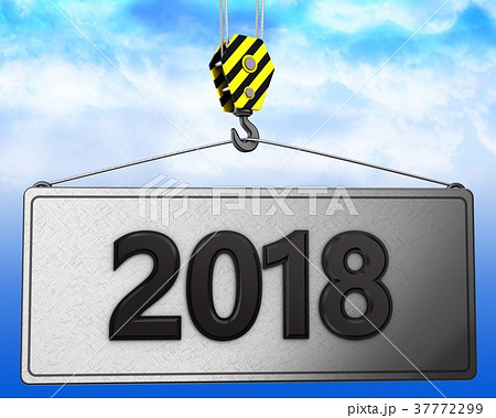 3d crane hook with 2018 sign 37772299
