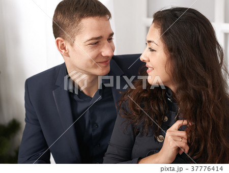 young couple portrait, happy people love concept young couple portrait, happy people love concept 37776414