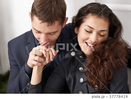 young couple portrait, happy people love concept 37776419