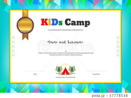Kids Summer Camp Diploma or certificate template Kids Summer Camp Diploma or certificate template 37778538